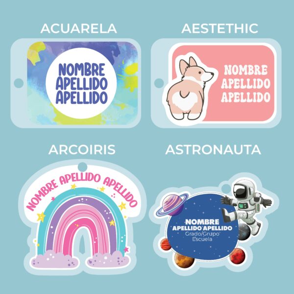 TAGS PARA MOCHILAS 8cm largo - Image 2