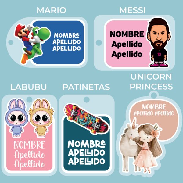 TAGS PARA MOCHILAS 8cm largo - Image 6