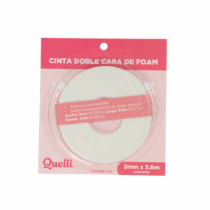 CINTA DOBLE CARA DE FOAM 3MM X 3.6MTS QUELLI